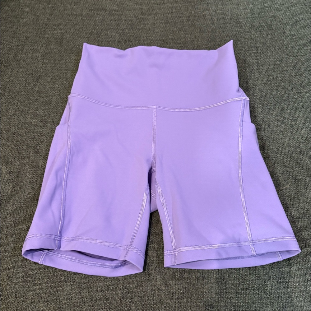 Lululemon Purple High-Waisted Bike Shorts